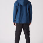 HOODED DENIM JACKET - MID BLUE WASH - JMOJO - Men's Hooded Cargo Denim Jackets