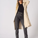 LONGLINE BELTED TRENCH COAT - STONE - JMOJO - Women's Trench Coat