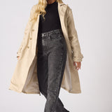 LONGLINE BELTED TRENCH COAT - STONE - JMOJO - Women's Trench Coat