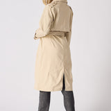 LONGLINE BELTED TRENCH COAT - STONE - JMOJO - Women's Trench Coat
