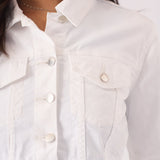 Loom Cropped Denim Jacket – White - JMOJO - Women's Cropped Denim Jackets