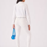 Loom Cropped Denim Jacket – White - JMOJO - Women's Cropped Denim Jackets
