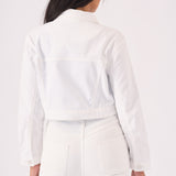 Loom Cropped Denim Jacket – White - JMOJO - Women's Cropped Denim Jackets