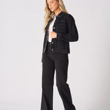 Mason 2 - in - 1 Reversible Denim Jacket – Beige & Black - JMOJO - Women's Denim Jacket Reversible
