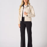 Mason 2 - in - 1 Reversible Denim Jacket – Beige & Black - JMOJO - Women's Denim Jacket Reversible