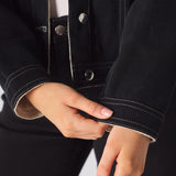 Mason 2 - in - 1 Reversible Denim Jacket – Beige & Black - JMOJO - Women's Denim Jacket Reversible