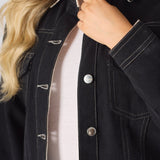 Mason 2 - in - 1 Reversible Denim Jacket – Beige & Black - JMOJO - Women's Denim Jacket Reversible