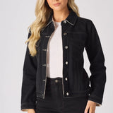 Mason 2 - in - 1 Reversible Denim Jacket – Beige & Black - JMOJO - Women's Denim Jacket Reversible