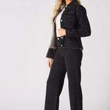 Mason 2 - in - 1 Reversible Denim Jacket – Beige & Black - JMOJO - Women's Denim Jacket Reversible
