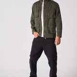 MILITARY DENIM JACKET - GREEN - JMOJO - Men's Cargo Denim Jackets