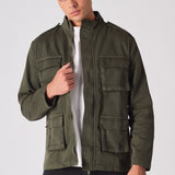 MILITARY DENIM JACKET - GREEN - JMOJO - Men's Cargo Denim Jackets