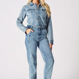 Nola Detachable Denim Jumpsuit – Blue Acid Wash - JMOJO - Women's Denim Jumpsuits Detachable