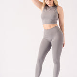 Nyla Deep Waistband Legging – Grey - JMOJO - Women's Athleisure Leggings