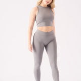 Nyla Deep Waistband Legging – Grey - JMOJO - Women's Athleisure Leggings