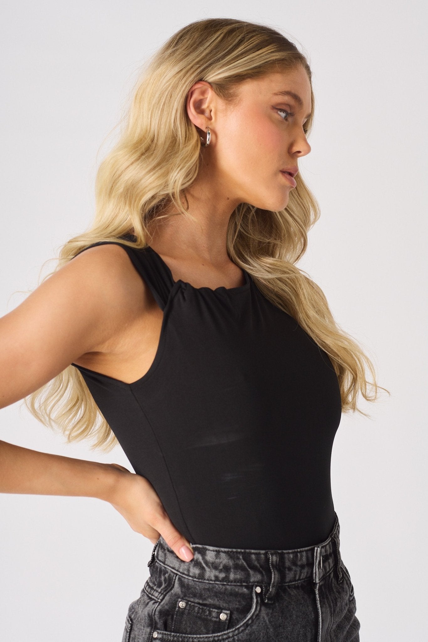 OFF THE SHOULDER BODYSUIT - BLACK - JMOJO - Women's bodysuit