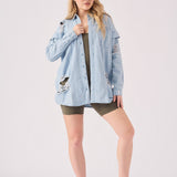 OVERSIZED DENIM SHIRT - LIGHT BLUE - JMOJO - Women's Oversize Denim Shirts