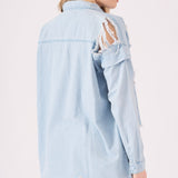OVERSIZED DENIM SHIRT - LIGHT BLUE - JMOJO - Women's Oversize Denim Shirts