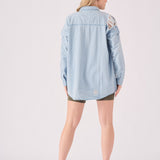 OVERSIZED DENIM SHIRT - LIGHT BLUE - JMOJO - Women's Oversize Denim Shirts