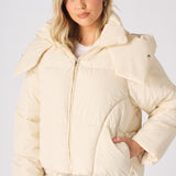 Puffer Hooded Jacket - Beige - JMOJO - Women's puffer