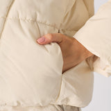 Puffer Hooded Jacket - Beige - JMOJO - Women's puffer