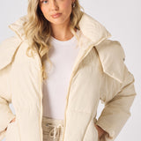 Puffer Hooded Jacket - Beige - JMOJO - Women's puffer