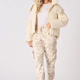 Puffer Hooded Jacket - Beige - JMOJO - Women's puffer