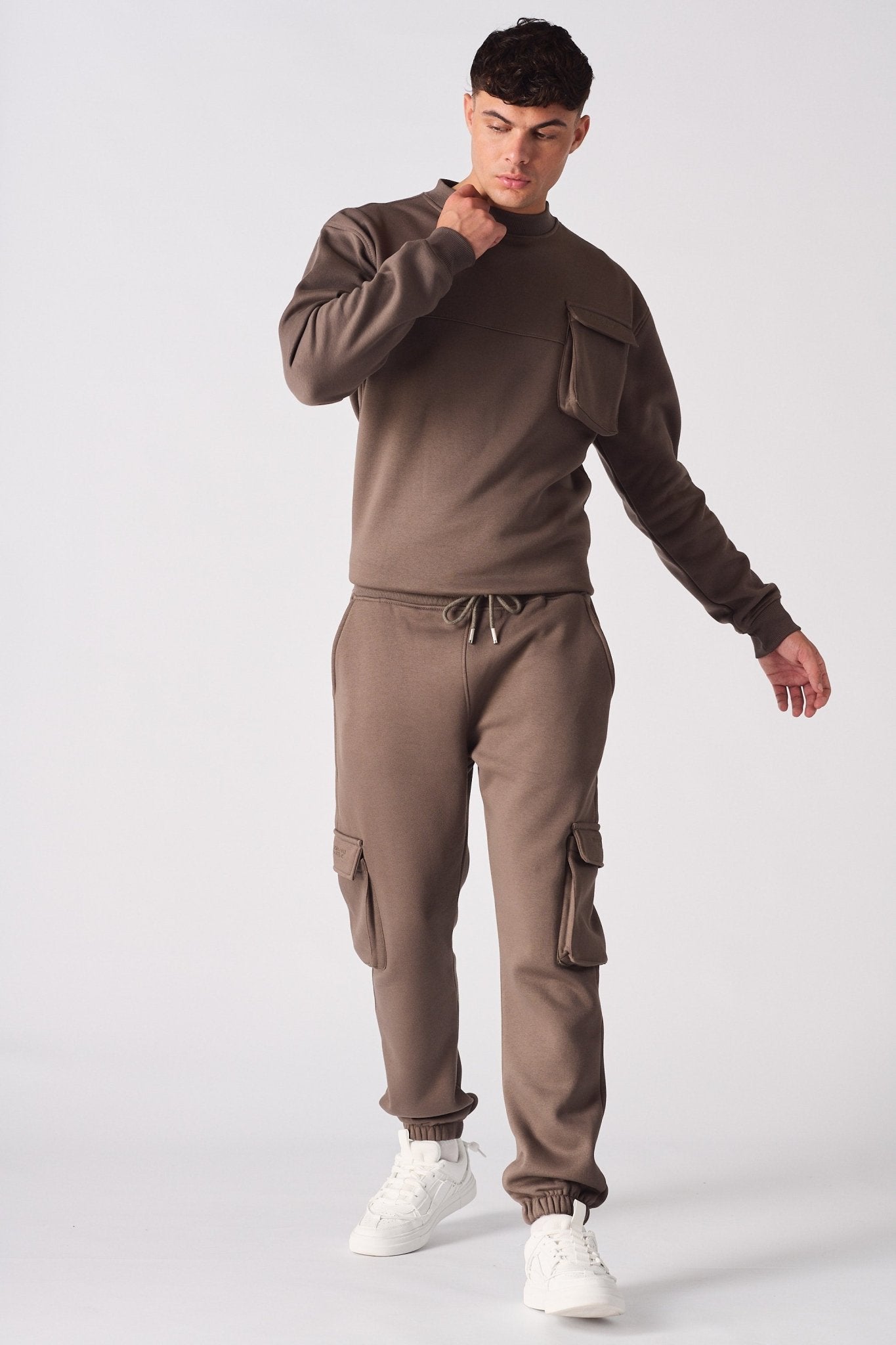 RELAXED FIT CARGO JOGGER - BROWN - JMOJO - Men's Cargo Joggers