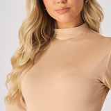 RUCHED DETAIL SHORT SLEEVE MINI DRESS - BEIGE - JMOJO - Women's Dresses