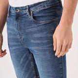 SKINNY DENIM SHORTS - MID BLUE - JMOJO - Men's Denim Shorts