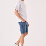 SKINNY DENIM SHORTS - MID BLUE - JMOJO - Men's Denim Shorts