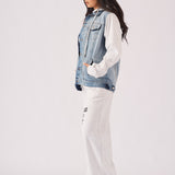 Timber Hooded Denim Jacket – Light Blue Wash - JMOJO - Women's Fleece Hooded Denim Jackets