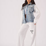 Timber Hooded Denim Jacket – Light Blue Wash - JMOJO - Women's Fleece Hooded Denim Jackets