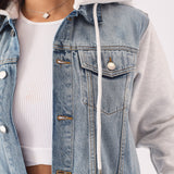 Timber Hooded Denim Jacket – Light Blue Wash - JMOJO - Women's Fleece Hooded Denim Jackets