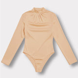 Vita Long Sleeve High Neck Bodysuit – Beige - JMOJO - Women's bodysuit