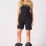 ZARIA 2 - in - 1 Detachable Wide Leg Jeans - Black Acid Wash - JMOJO - Women's Wide leg Jeans Detachable