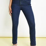 Babine High Rise Stretch Denim Skinny Jeans - Dark Blue - JMOJO - Women's Skinny Jeans