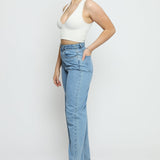 CALIYA High Waisted Wide Leg Jeans - Light Blue Wash - JMOJO - Women's Wide Leg Jeans