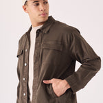 CARGO DENIM JACKET - DARK BROWN - JMOJO - Men's Cargo Denim Jackets