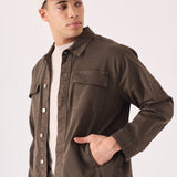 CARGO DENIM JACKET - DARK BROWN - JMOJO - Men's Cargo Denim Jackets