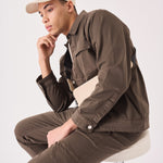CARGO DENIM JACKET - DARK BROWN - JMOJO - Men's Cargo Denim Jackets