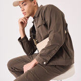 CARGO DENIM JACKET - DARK BROWN - JMOJO - Men's Cargo Denim Jackets