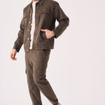 CARGO DENIM JACKET - DARK BROWN - JMOJO - Men's Cargo Denim Jackets