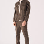 CARGO DENIM JACKET - DARK BROWN - JMOJO - Men's Cargo Denim Jackets