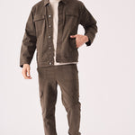 CARGO DENIM JACKET - DARK BROWN - JMOJO - Men's Cargo Denim Jackets