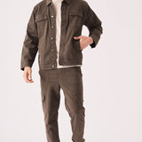 CARGO DENIM JACKET - DARK BROWN - JMOJO - Men's Cargo Denim Jackets