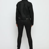 COATED DENIM JACKET - BLACK - JMOJO - Women's Coated Denim Jackets
