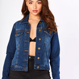 Depth Denim Trucker Jacket – Dark Blue - JMOJO - Women's Denim Jackets