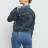 Dusk Two - Tone Denim Jacket – Mid Blue Wash - JMOJO - Women's Denim Jacket