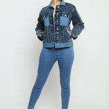 Dusk Two - Tone Denim Jacket – Mid Blue Wash - JMOJO - Women's Denim Jacket