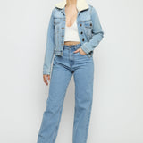 Echo Sherpa Collar Denim Jacket – Blue - JMOJO - Women's Denim Jackets Sherpa